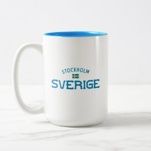Distressed Stockholm Sverige (Sweden) Two-Tone Coffee Mug