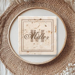 Distressed Stone Rustic Aged Monogram Coaster<br><div class="desc">This design was created though digital art. It may be personalised in the area provided by changing the photo and/or text. Or it can be customised by choosing the click to customise further option and delete or change the colour the background, add text, change the text colour or style, or...</div>
