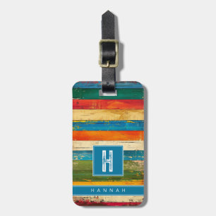 Distressed Stripes Background Luggage Tag
