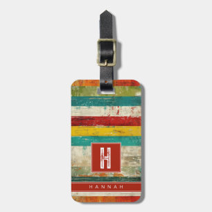 Distressed Stripes Background Luggage Tag