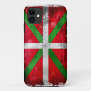 Distressed style Basque flag: Ikurriña, iPhone 11 Case