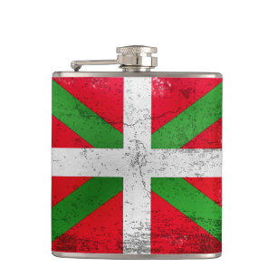 Distressed style Basque flag: Ikurriña, Hip Flask