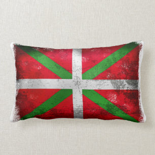 Distressed style Basque flag: Ikurriña, Lumbar Cushion