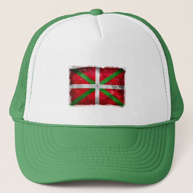 Distressed style Basque flag: Ikurriña, Trucker Hat (Front)