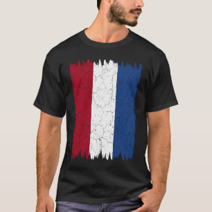 Distressed Style Dutch Vertical Flag of Netherland T-Shirt