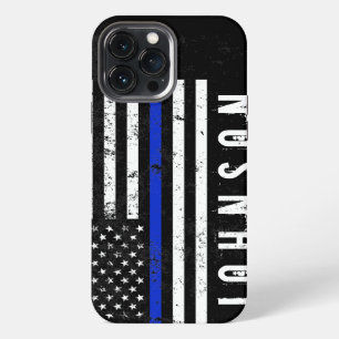 Distressed Style Police Flag Personalised Name iPhone Case