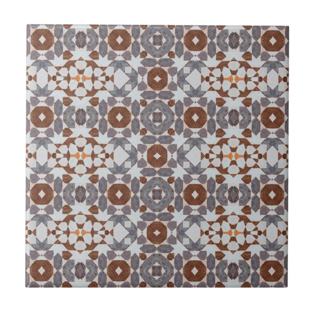 Distressed Style Vintage Moroccan Mosaic  Ceramic Tile (Front)