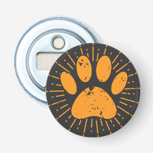 Distressed Sunbeam Dog Paw Print Bottle Opener