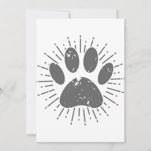 Distressed Sunbeam Dog Paw Print Thank You Card