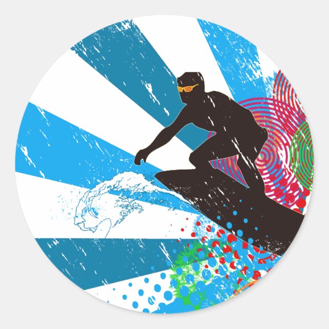 Distressed Surfer Paradise Sticker (Front)