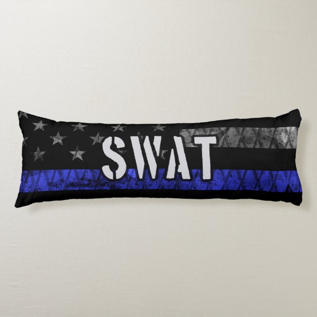 Distressed SWAT Police Flag Body Cushion (Front)