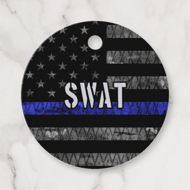 Distressed SWAT Police Flag Favour Tags (Front)