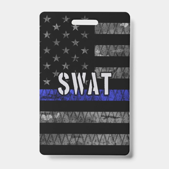 Distressed SWAT Police Flag ID Badge (Front)
