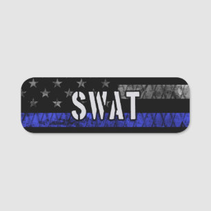 Distressed SWAT Police Flag Name Tag
