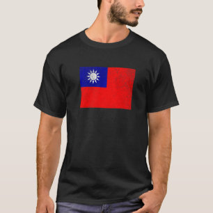 Distressed Taiwan Flag Support For Taiwan I Love T T-Shirt