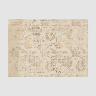 Distressed Tan and Black Vintage Tissue Paper