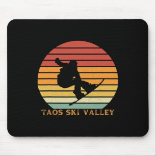 Distressed Taos Ski Valley New Mexico Snowboarding Mouse Pad