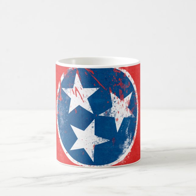 Distressed Tennessee Flag Coffee Mug (Center)