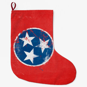 Distressed Tennessee Flag Large Christmas Stocking