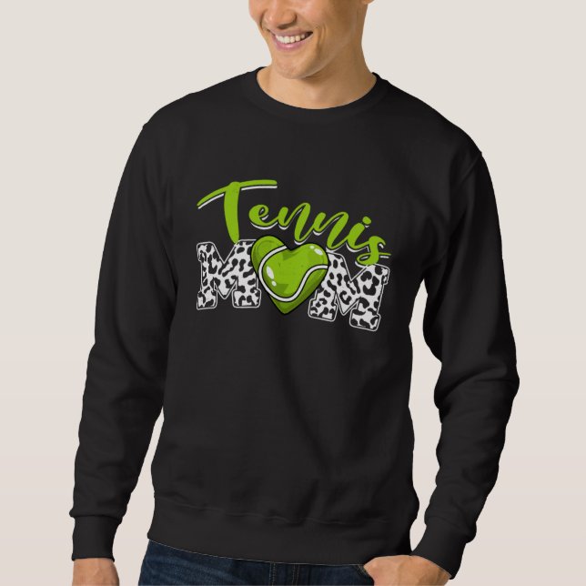 Distressed Tennis Heart Tennis Mom Mother s Day Sweatshirt (Front)