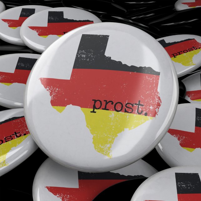 Distressed Texas German Flag Prost 6 Cm Round Badge (Creator Uploaded)