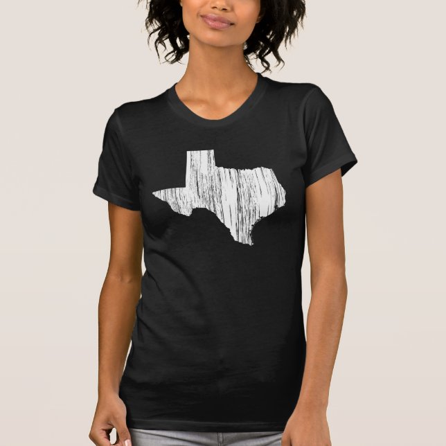 Distressed Texas State Outline T-Shirt (Front)