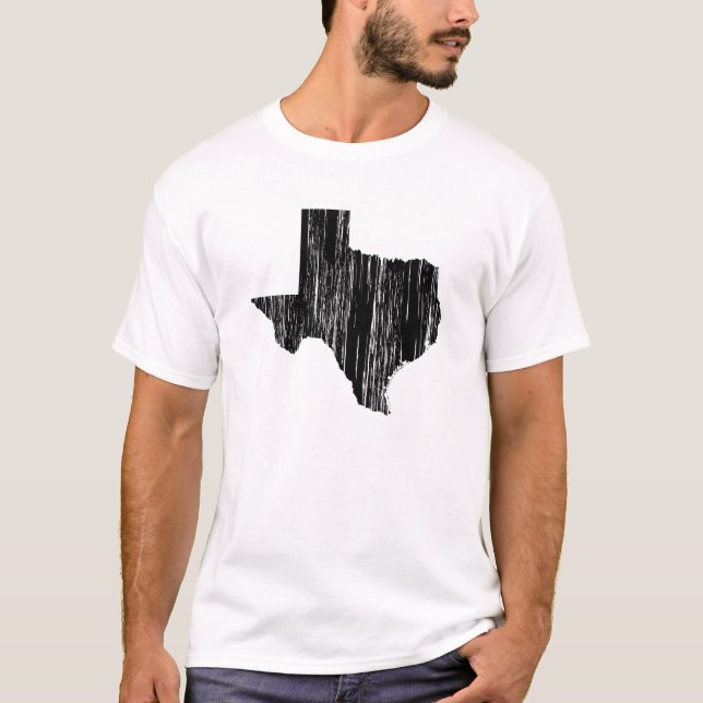Distressed Texas State Outline T-Shirt (Front)
