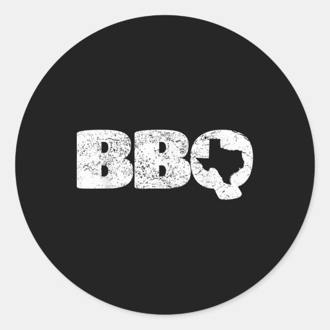 Distressed Texas Tx Map Bbq Outfit Barbecue Simple Classic Round Sticker (Front)