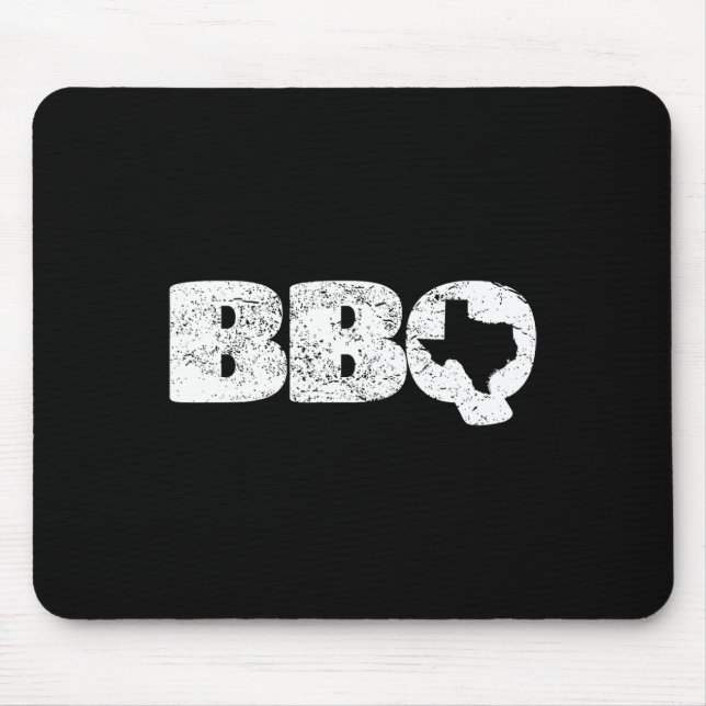 Distressed Texas Tx Map Bbq Outfit Rbecue Simple T Mouse Pad (Front)