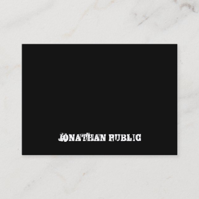 Distressed Text Black And White B&W Template Business Card (Front)