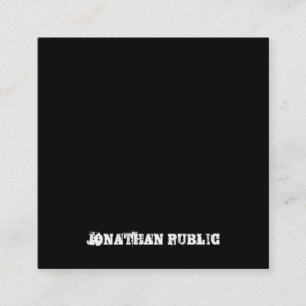 Distressed Text Black And White B&W Template Square Business Card