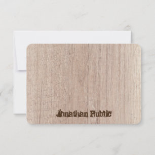 Distressed Text Elegant Wood Board Plank Look Card