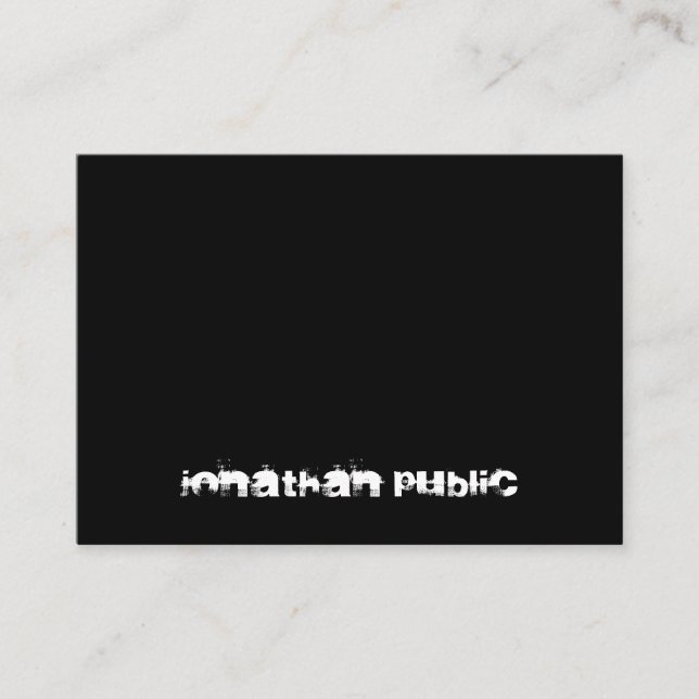 Distressed Text Modern B&W Elegant Black And White Business Card (Front)