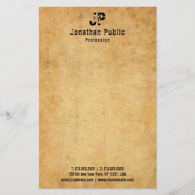 Distressed Text Old Paper Look Vintage Template (Front)