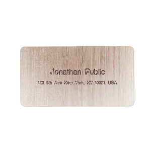 Distressed Text Wood Board Look Template Address Label