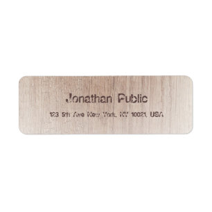 Distressed Text Wood Board Look Template Return Address Label