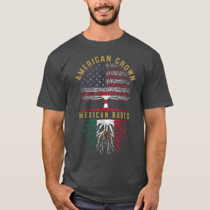 Distressed Tree USA Flag American Grown Meican Roo T-Shirt
