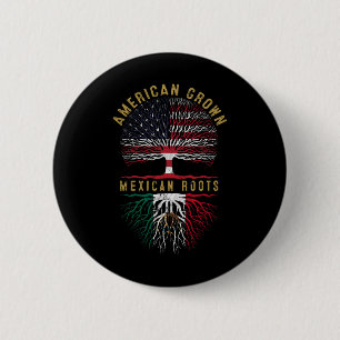 Distressed Tree Usa Flag American Grown Mexican Ro 6 Cm Round Badge