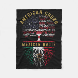 Distressed Tree Usa Flag American Grown Mexican Ro Fleece Blanket