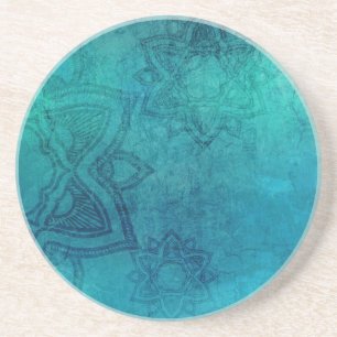 Distressed Turquoise Mandala Coaster