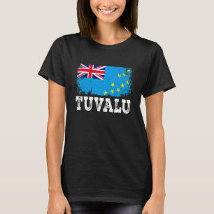 Distressed Tuvalu Flag Men Women Kid Patriotic T-Shirt