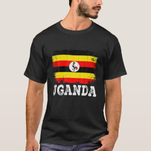 Distressed Uganda Flag Men Women Kid Patriotic T-Shirt