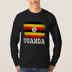 Distressed Uganda Flag Men Women Kid Patriotic T-Shirt
