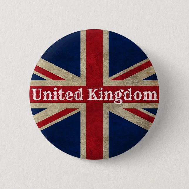 Distressed UK Flag 6 Cm Round Badge (Front)