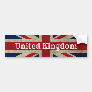 Distressed UK Flag Bumper Sticker