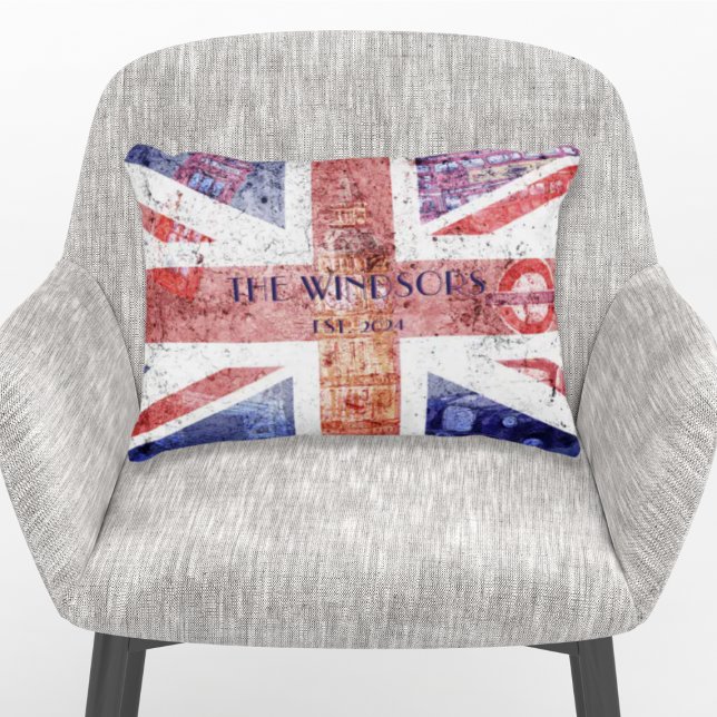 Distressed UK Union Jack Flag Collage Decorative Cushion (Creator Uploaded)