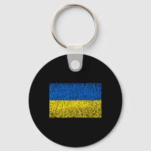 Distressed Ukraine Flag Blue Yellow Patriotic Supp Key Ring