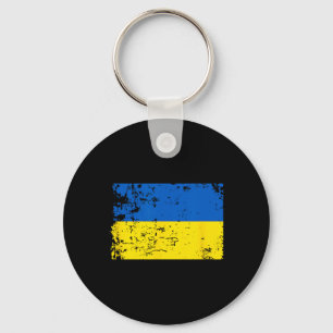 Distressed Ukraine Flag Blue Yellow Patriotic Supp Key Ring