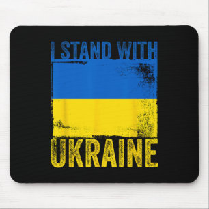 Distressed Ukraine Flag I Stand With Ukraine Mouse Pad