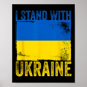 Distressed Ukraine Flag I Stand With Ukraine Poster
